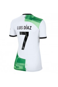 Liverpool Luis Diaz #7 Jalkapallovaatteet Naisten Vieraspaita 2023-24 Lyhythihainen
